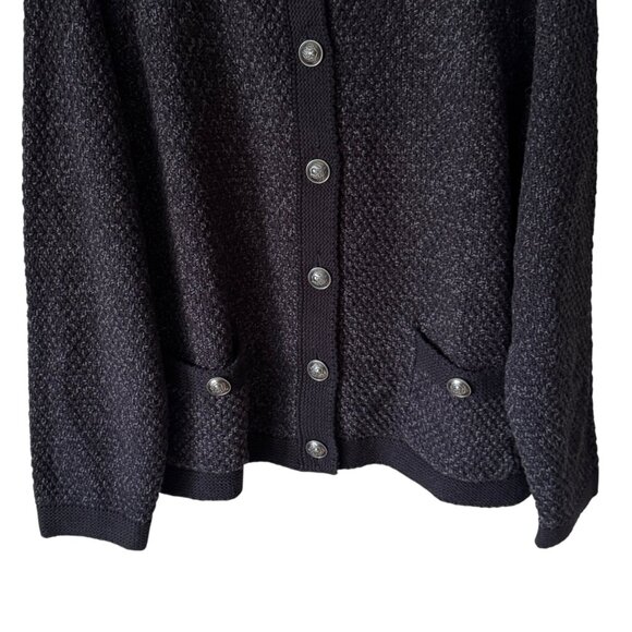 Torrid Button Up Cardigan Sweater Deep Black Marled Silver Buttons Cotton Blend - Picture 12 of 16